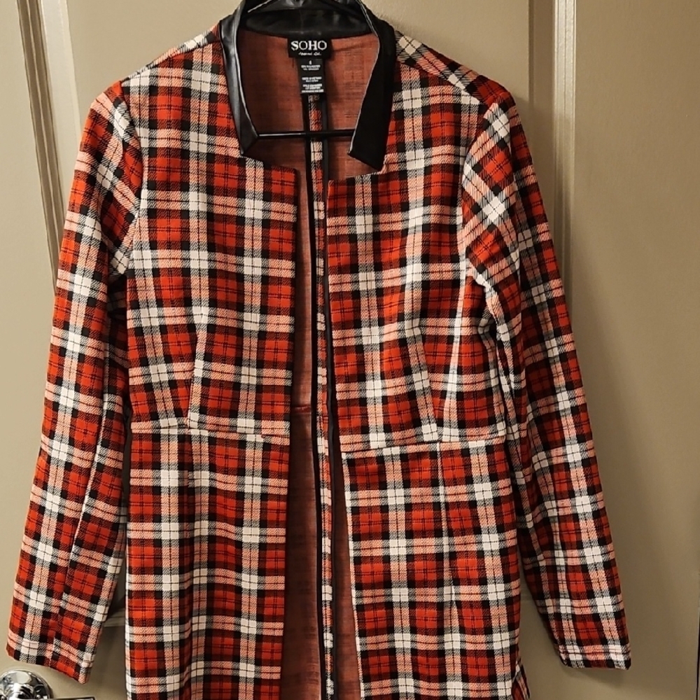 SOHO Red and Black Plaid Jacket